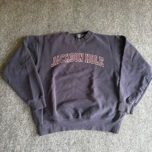 BAC Jackson Hole Wyoming Sweatshirt Mens Medium Pullover Crewneck Long Sleeve
